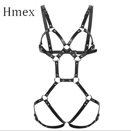 sexy women leather harness underwear garters belt Sexy underwear gothic suspenders bondage straps erotic body lingerie Skes