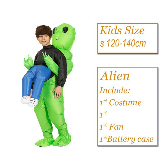 Hot Green Alien costume Inflatable costume Cosplay costume Funny Suit Party costume Fancy Dress Halloween Costume for adult kids