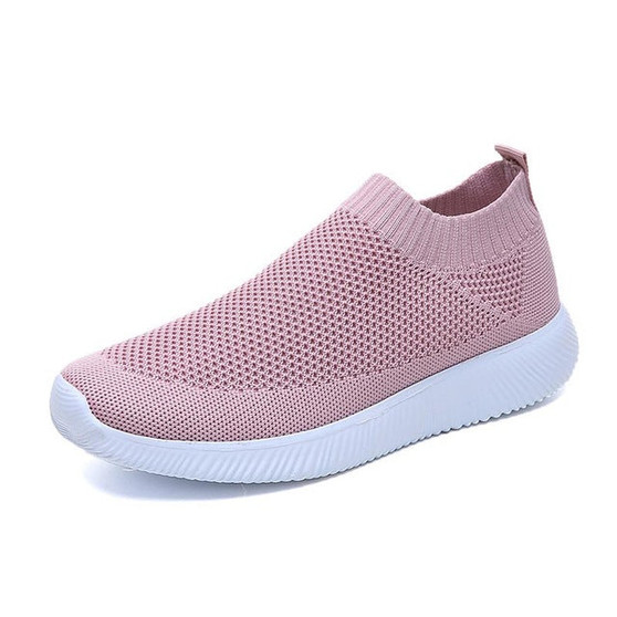 Women sneakers 2019 knitted casual slip on female flat shoes mesh soft walking footwear women vulcanize shoes tenis feminino