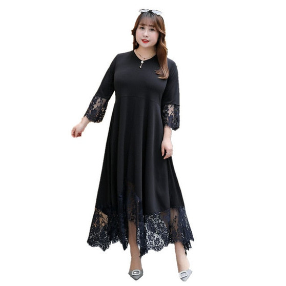 3XL-9XL Large size Women Lace Dress Summer Spring Casual Plus Size 2019 Dress 7XL 8XL Office Lady Elegant Evening Party Vestidos