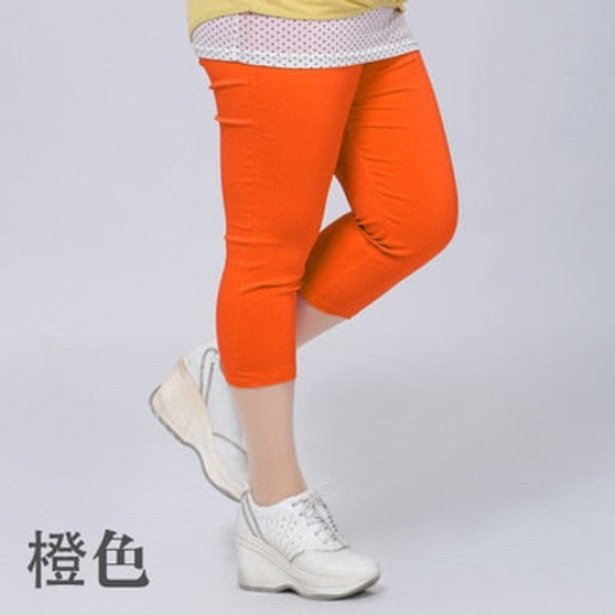 Good Quality Extra Large Size Women Capris Pants Super Stretch Summer Candy Color Plus Size Female Elastic Pants Calf length 6XL