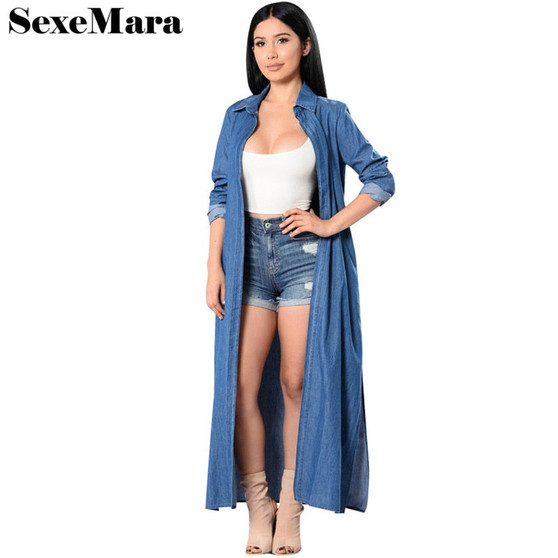 2019 New Long Sleeve Denim Cardigan Women Tops Casual Long Shirt Summer Kimono Fashion Loose High Quality Blouses D48-AD-29