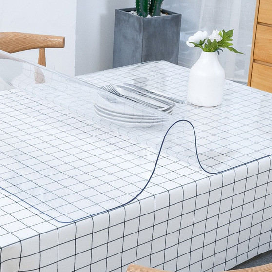 Soft Glass Tablecloth transparent PVC Tablemat Waterproof Oilproof Kitchen Dining Place Mat Pad Wedding Home Party 1.0mm thick