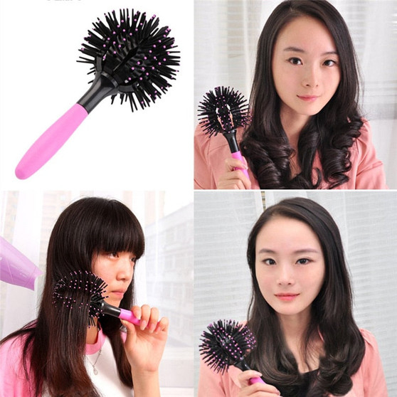 3D Round Hair Brushes pet Comb Salon make up 360 degree Ball Styling Magic Detangling Hairbrush Heat Resistant Hair Comb