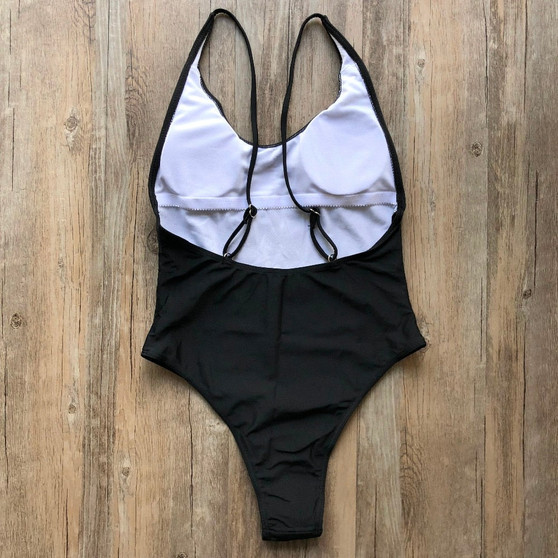 Sexy Letter Print Bikini Women One Piece Swimsuit Monokini Fashion Swimsuit One-Piece Suits Thong Backless Bathing Suis Swimwear