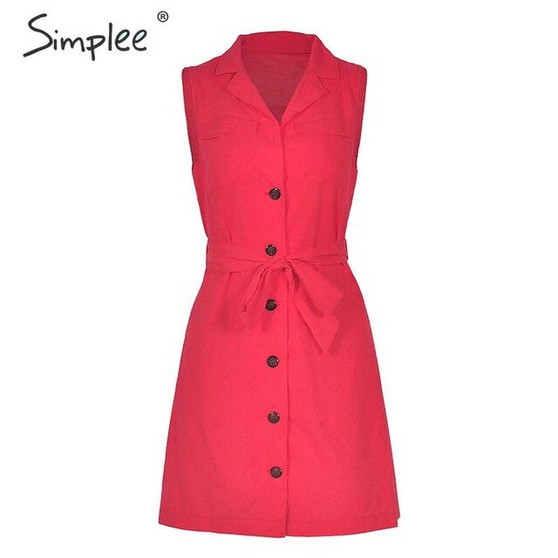 Simplee Elegant short women blazer dress Sexy bow tie belt female V-neck summer shirt dresses office ladies party vestidos 2019