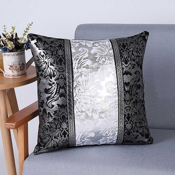 Meijuner Vintage Black Silver Floral Cushion Cover Pillow Case For Car Sofa Decor Pillowcase Home Decorative Pillow Cover