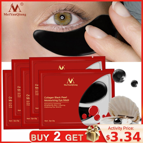 5pack Black Pearl Serum Eye Mask Collagen Anti-Aging Anti Wrinkle Remove Dark Circle Anti-Puffiness Eye Patches Skin Care