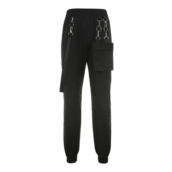 Weekeep Pockets Patchwork Cargo Pants Women High Waist Streetwear Pencil Pants Fashion Trousers Women 2019