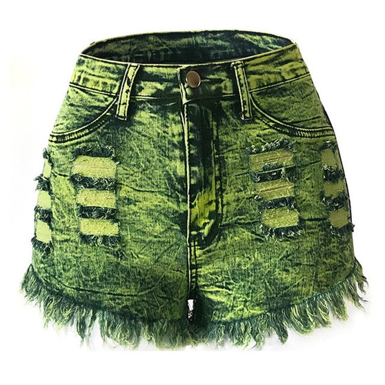 Weigou Summer Casual Shorts Women High Waist Cotton Rave Jean Short Button Pockets Tassel Plus Size Sexy Denim Shorts