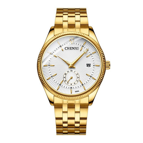 CHENXI Gold Wrist Watch Men Watches Lady Top Brand Luxury Quartz Wristwatch For Lover's Fashion Dress Clock Relogio Masculino