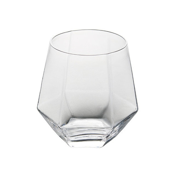 Geometry Whiskey Glass Diamond Crystal Glass Cup Golden Rim Transparent Coffee Milk Tea Mug Home Bar Drinkware Couple Glass Cup