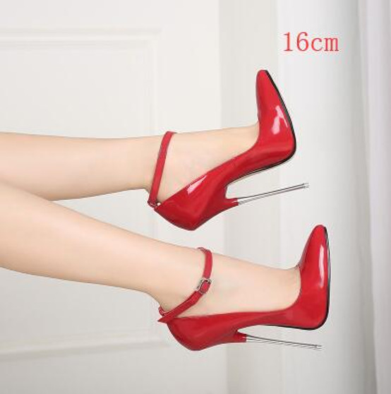 Sexy Women'S High Heels Summer Wear Bright Surface Colour Buckle Solid Heel Good Material Pointed Toe Women'S High Heels