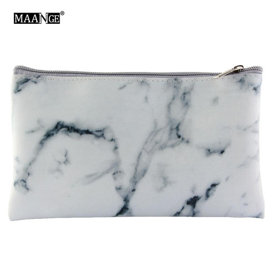 1Pcs Marbling PU Brush Bag Makeup Case Marble Cosmetic Handbag Pouch Beauty Make Up Brush Holder +