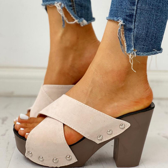 SARAIRIS high heels Leisure platform women's comfortable Sandal summer fashion shoes Mules shoes slippers