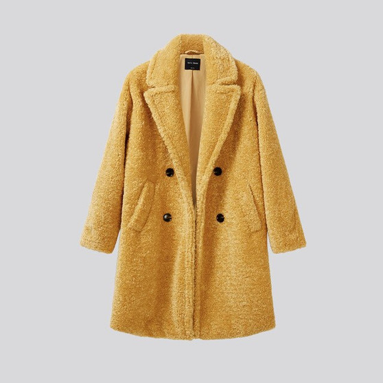 Winter women's wear high quality imitation sheepskin fur jacket luxury long fur coat loose lapel thick hot jacket + women's size
