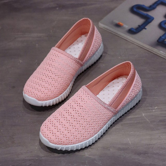 Summer 2019 women's breathable mesh casual shoes fashion flats shoes women shallow white slip-on loafers shoes