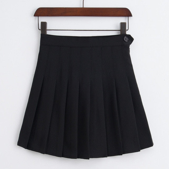 ELEXS Women Fashion Summer high waist pleated skirt Wind Cosplay skirt kawaii Female Mini Skirts Short Under it 1119