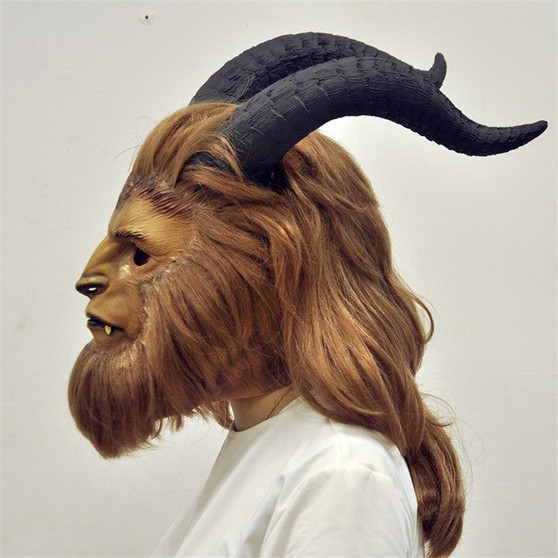 Beauty and the Beast mask Adam Prince Mask Cosplay Horror helmet Latex Lion Helmet custume for Halloween Party
