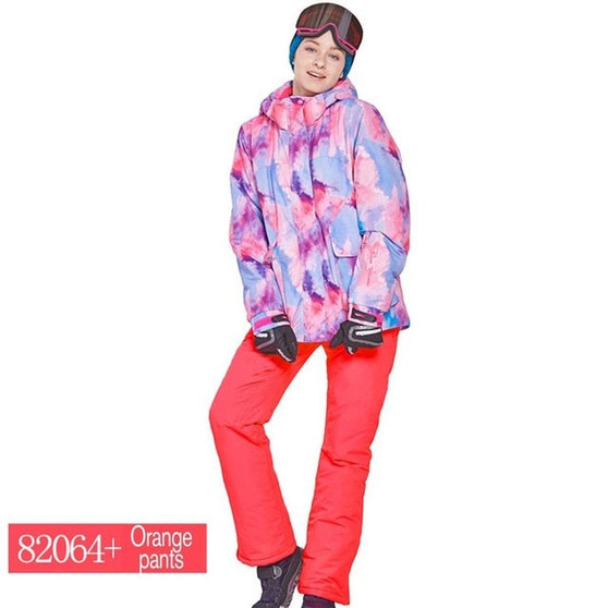 S-XL 2018 Winter Snow jacket Women Ski Suit Female Snow Jacket And Pants Windproof Waterproof Colorful Clothes Snowboard sets