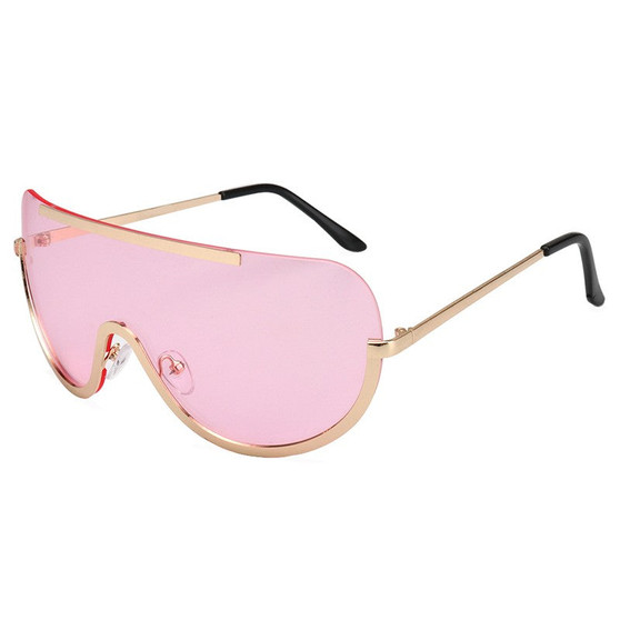 Women Sunglasses Oversize Shield Metal Half Frame Eyeglasses Frame xx622