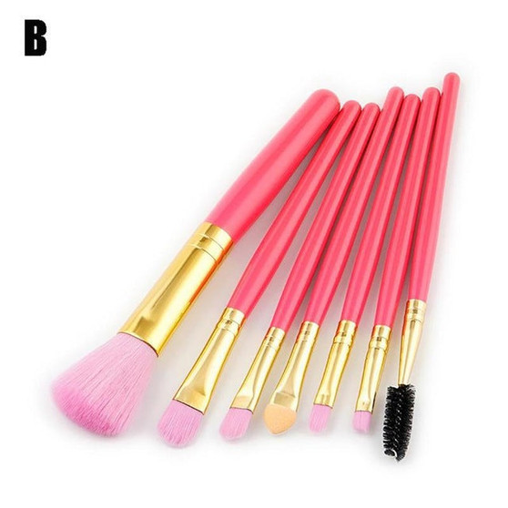 7pcs/set Pink/blue/white Make Up Brushes Set Eyeshadow Foundation Face Powder Brushes Set Soft Hair Brush Makeup Brushes Set