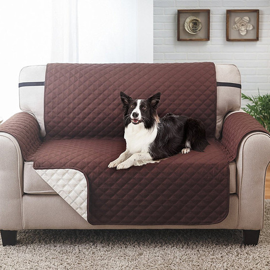 Couch coat Original Reversible Couch Slipcover Furniture Protector Elastic Strap Machine Washable Cover Perfect for Pets and Kid