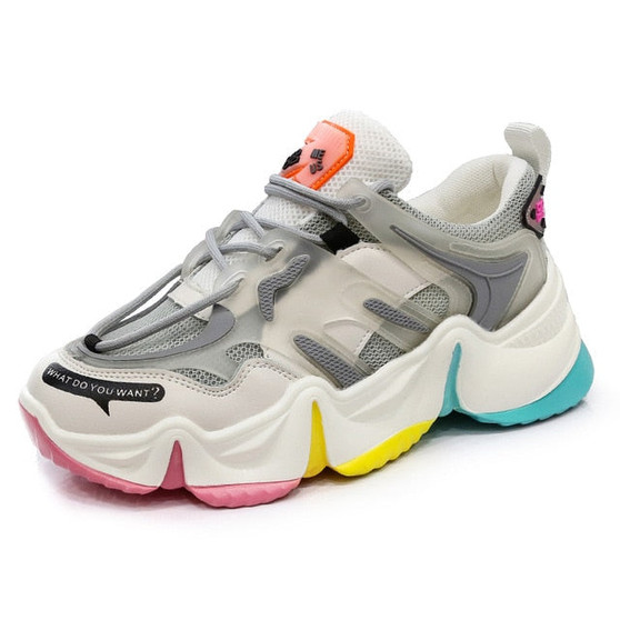 Women Sneakers Vulcanize Breathable Rainbow Color