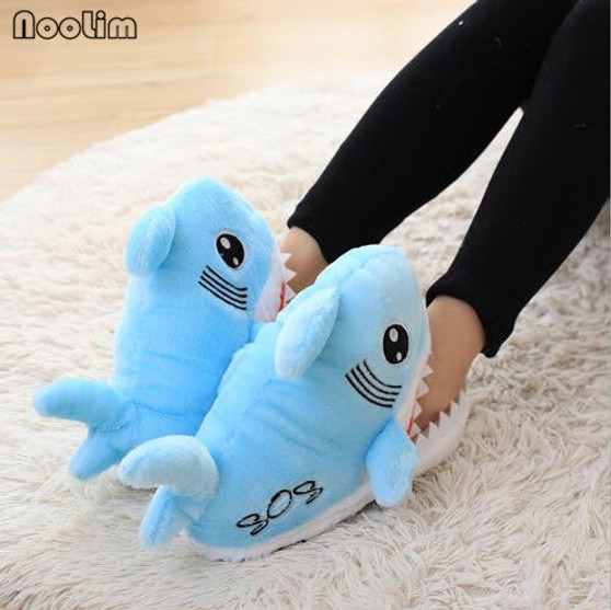 Fuzzy Shark Slippers