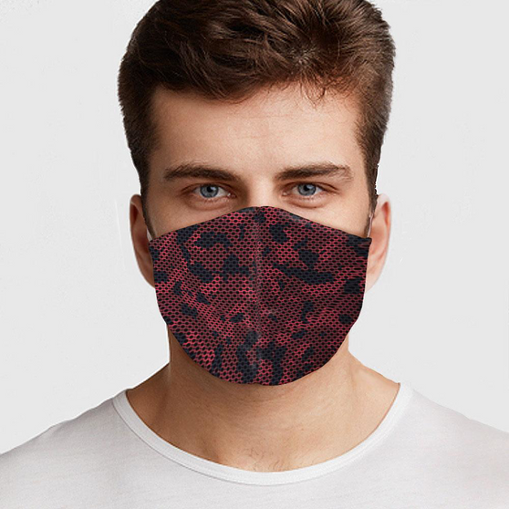 Red Camo Face Cover