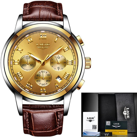 Lige Men's Sport Luxury Chronograph Watch