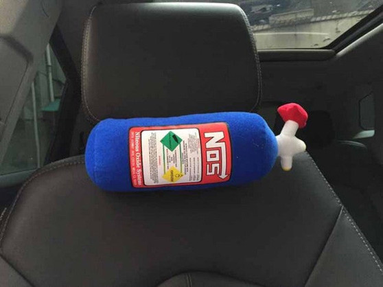 Stuffed NOS Bottle Headrest Pillow