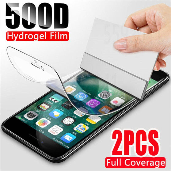 2Pcs 500D Hydrogel Film  Screen Protector For iPhone 7 8 Plus 6 6s Plus Soft Protective Film On iPhone 11 X XR XS Max 11 Pro Max