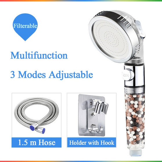 Shower Head - High-Pressure - Water Saving  Mineral Cleansing Shower Head - Shower Head With Hose