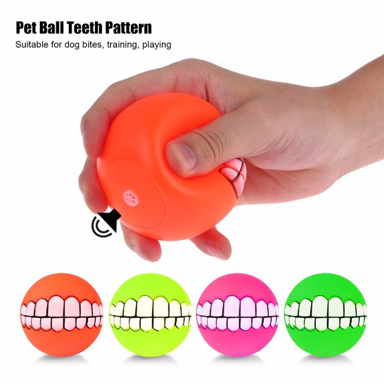 Pet Puppy Dog Funny Ball Teeth Silicon Toy