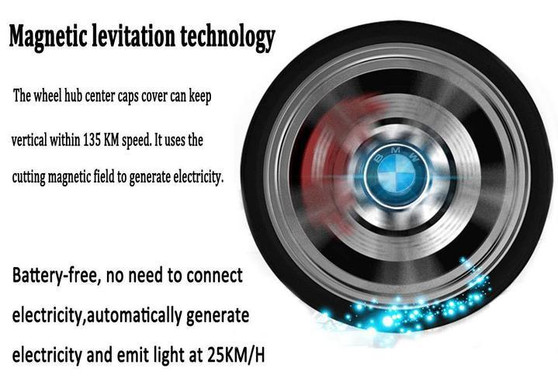 Magnetic Suspension LED Floating Wheel Cap