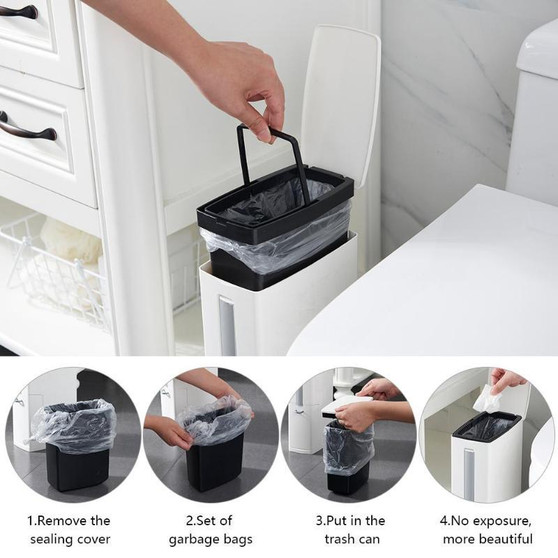 Creative Toilet Brush Multifunction Trash Can Storage