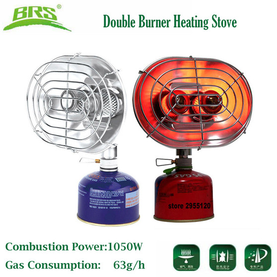 BRS-H22 Portable Gas Heater Infrared Ray Gas Heater Outdoor Camping Fishing Warmer Butane Propane Double Burners Heating Stove