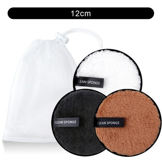 3Pcs Makeup Remover Pads Microfiber Cloth Washable