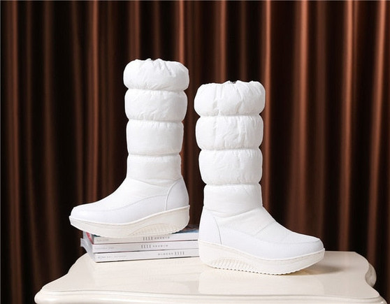 FEDONAS Women Mid-calf Boots 2020 New Winter Keep Long Warm Round Toe Female Snow Boots Side Zipper Platforms Casual Shoes Woman