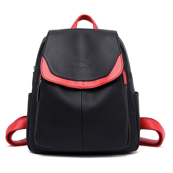 3-in-1 Women Soft Leather Backpacks Ladies Bagpack Simple School Shoulder Bags for Teenage Girls Travel BackPack Ladies Mochila