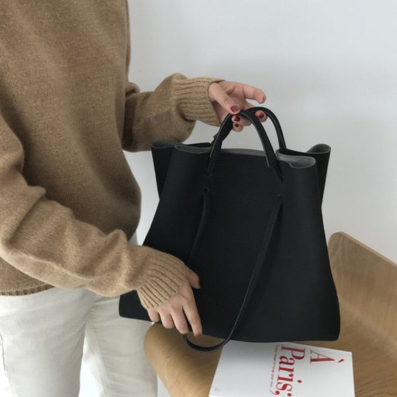 Retro 2020 New Designer Frosted Women Handbags PU Leather Bucket Shoulder Bag Female Fashion Larger Capacity Messenger Bag Girls
