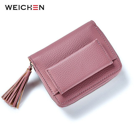 WEICHEN Tassel Design Female Wallets With Zipper Coin Pocket Card Holder Ladies Purses Short Brand Designer Women Wallet Hot