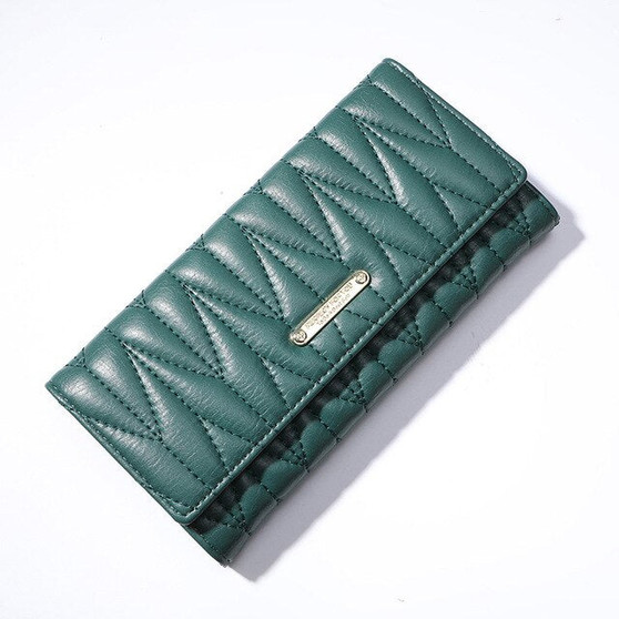 WEICHEN Brand Designer Trifold Women Wallet Phone Pocket Thread Female Clutch Wallets Many Department Ladies Long Card Purse NEW