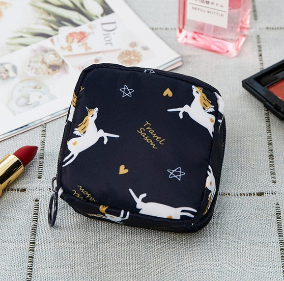 1 pc Mini Solid Color Flamingo Cosmetic Bag Cactus Travel Toiletry Storage Bag Beauty Makeup Bag Cosmetic Bag Organizer Hot Sale