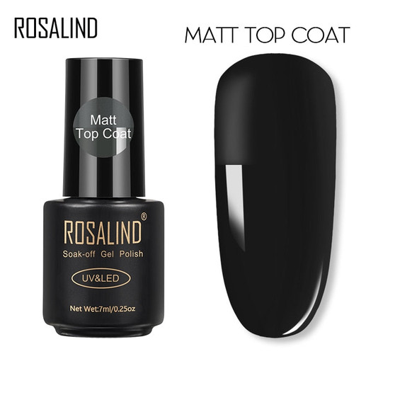 ROSALIND 7ML Matt Top Coat Nail Polish Lacquer Nail Gel Polish Vernis Semi Permanent Soak Off UV Gel Nail Polish
