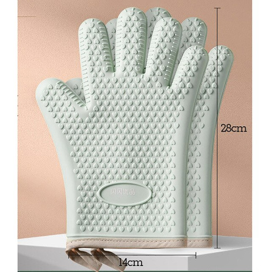 Kitchen Silicone Gloves Thermal Insulation Oven Mitts Baking Accessories Non-slip  Oven Anti-scald Silicone Gloves Kitchen Tools