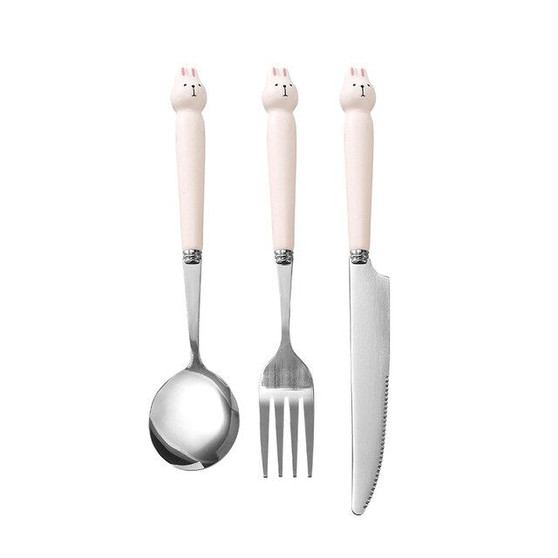 3pcs/set Dinnerware Set Cute Children Fork Spoon Knife Set Household Tableware Cutlery Set for Kitchen Dishes