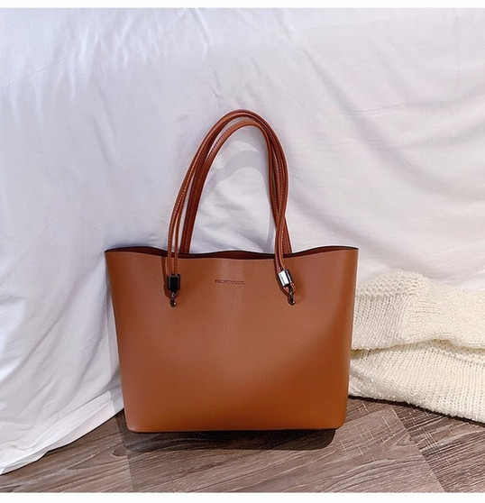 Women bag Solid  Women's PU Leather Handbags Luxury Lady Hand Bags With Purse Pocket Women messenger bag Big Tote Sac Bols