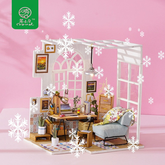 Robotime DIY Miniature Doll House with Furniture Toys for Children Wood Dollhouse Doll Accessories Girl's Gifts SOHO Time DGM01